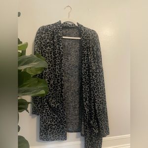 Grey cheetah cardigan